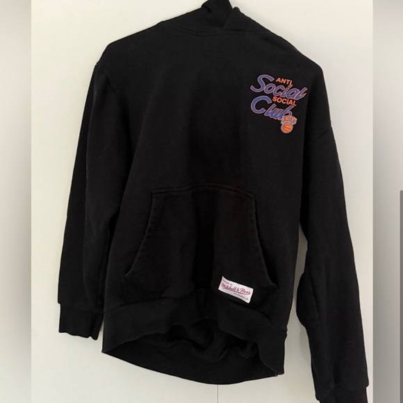 Anti Social Social Club Black Hoodie with Purple and Orange Logo - Picture 1 of 4